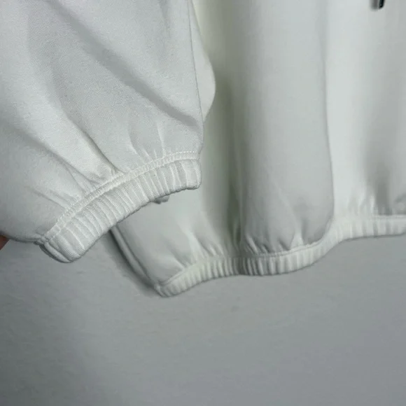 Spanx White Air Essentials Crop Pull-Over Hoodie Size M - Picture 5 of 7